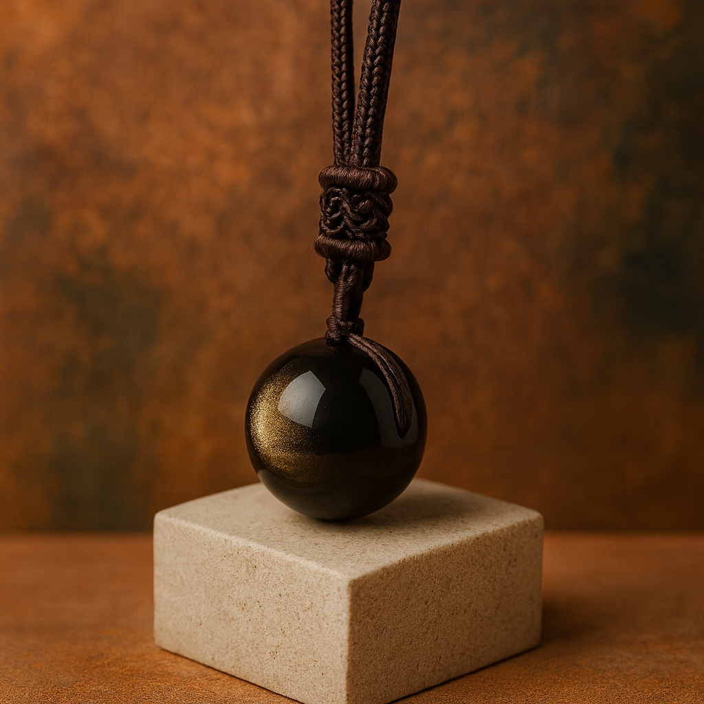 AURIVA — The Golden Obsidian Pendant