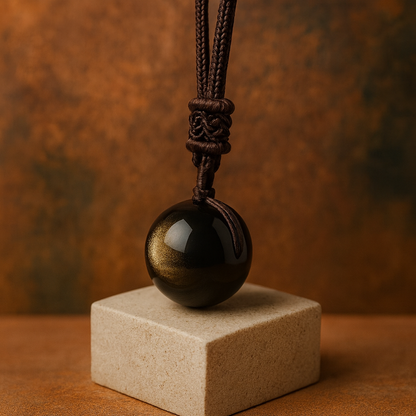 AURIVA — The Golden Obsidian Pendant